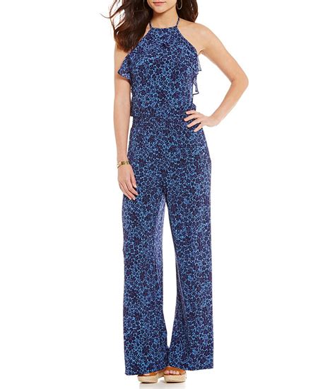 michael kors printed jumpsuit|Michael Kors long sleeve jumpsuit.